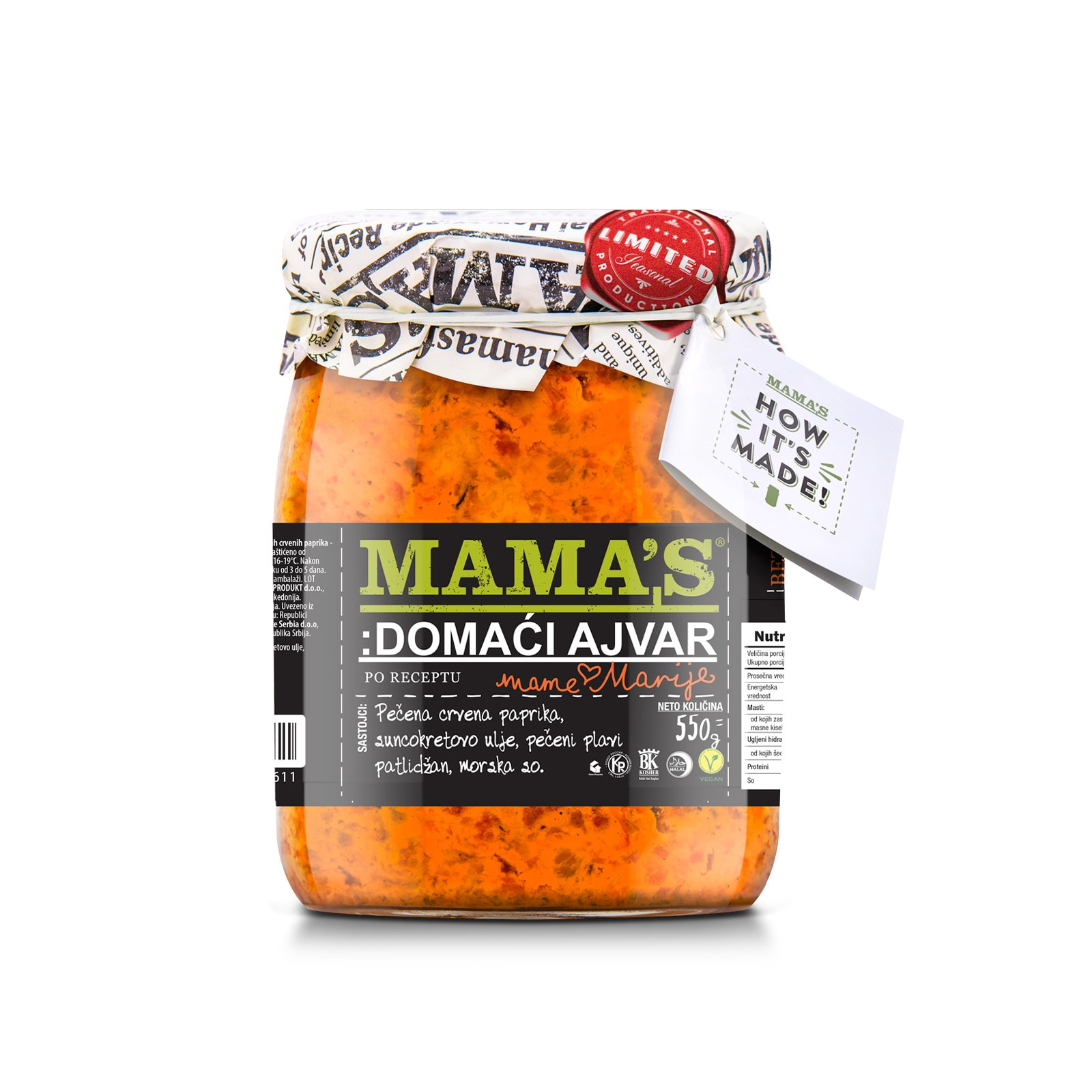 Domaći ajvar blagi 550g