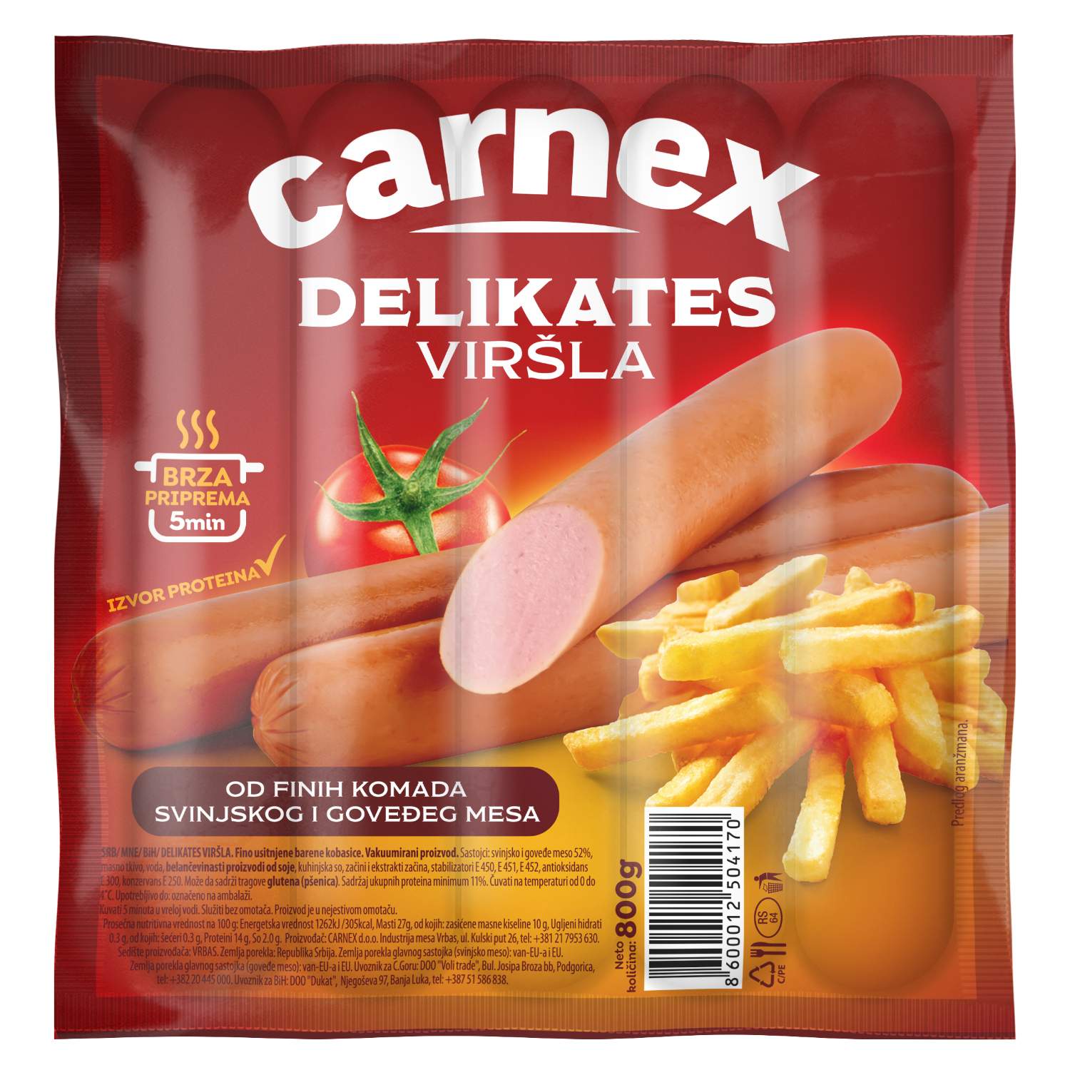Carnex delikates viršla 800g