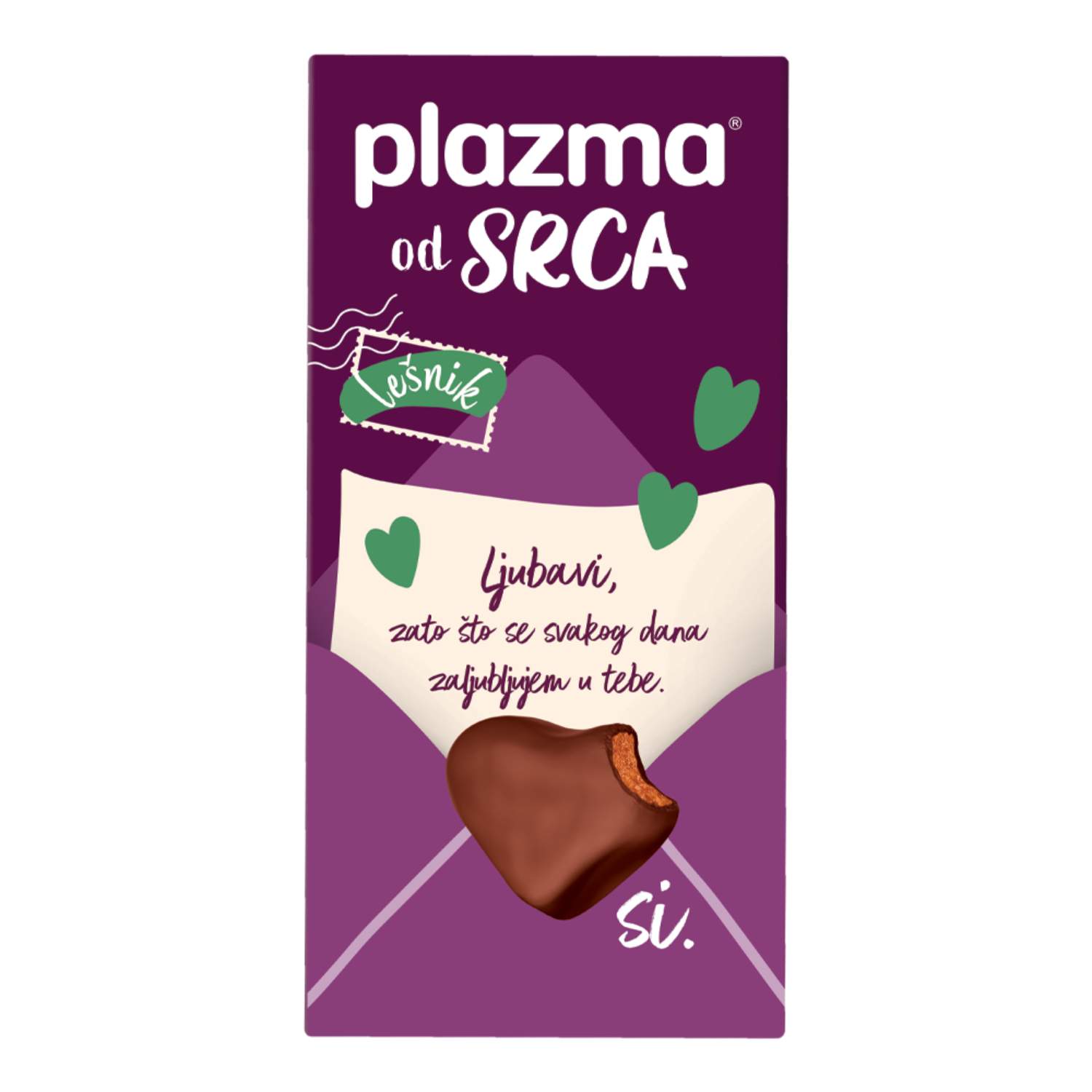 Plazma od srca cokoladna sa lešnikom 100g