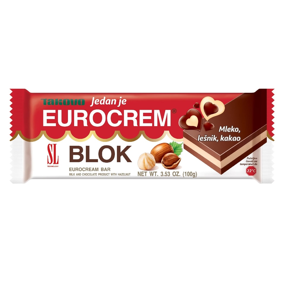 Eurocrem blok milky 100g