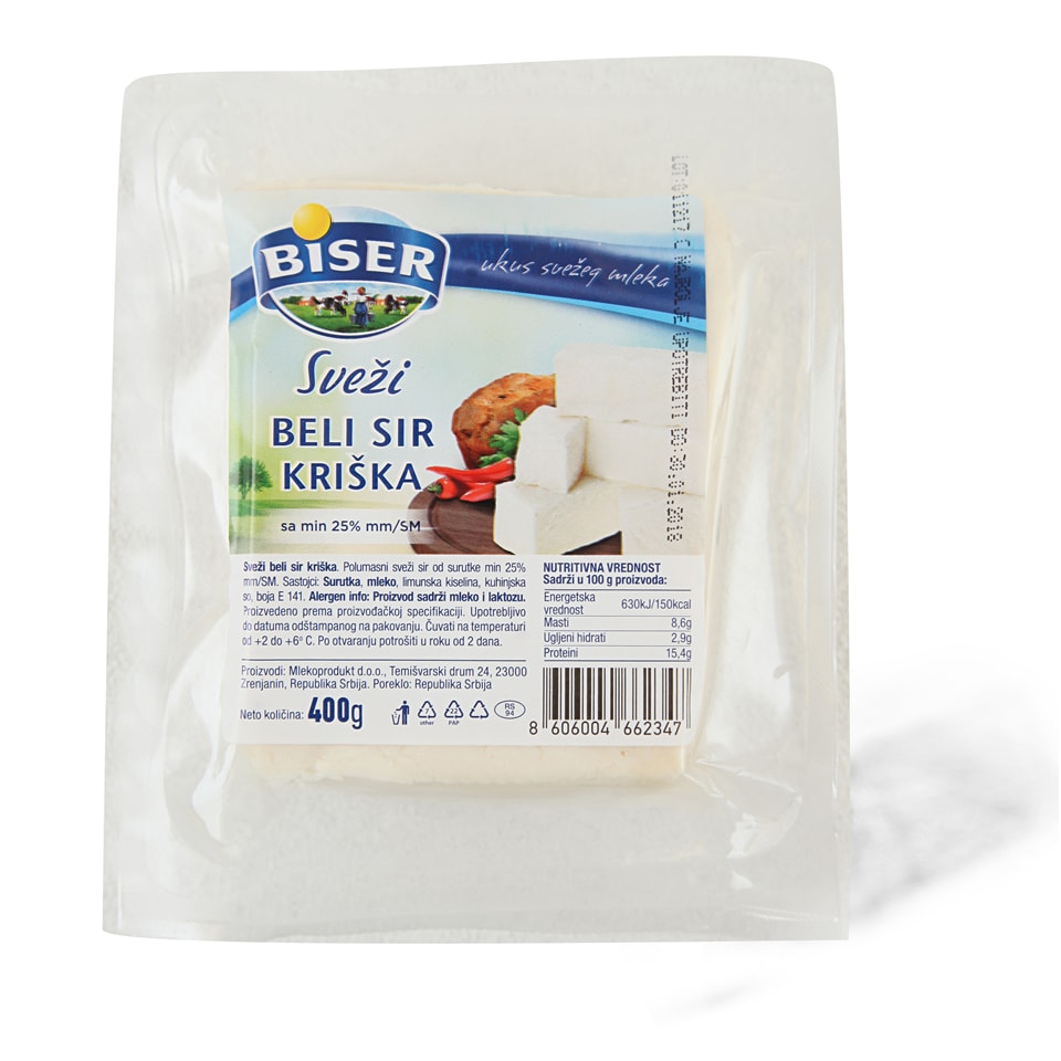 Biser svezi beli sir kriška 400gr