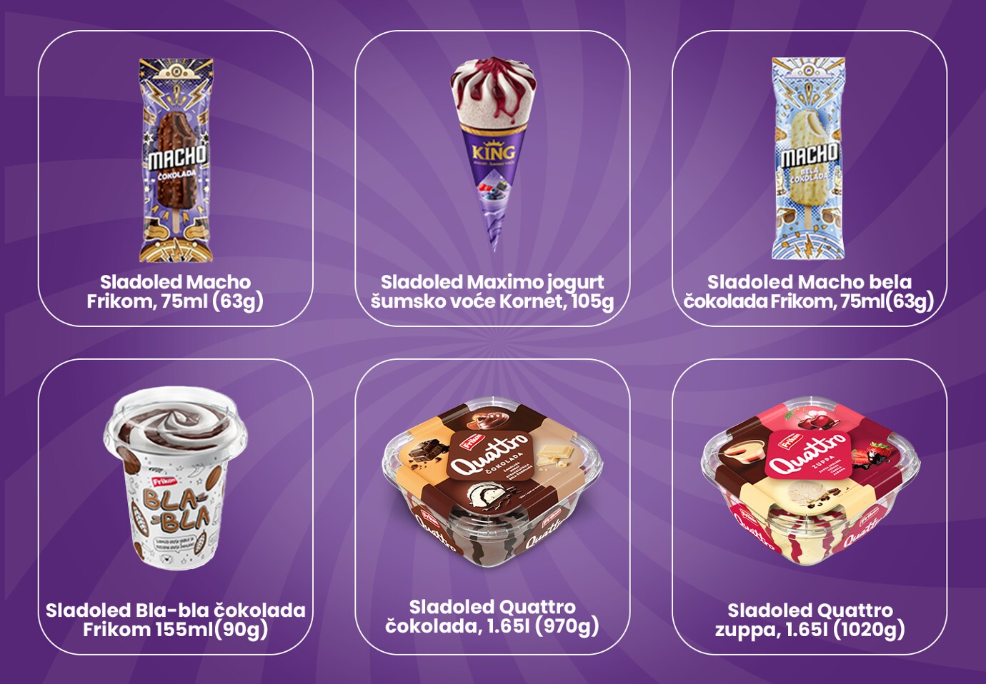 Sladoled Frikom Bla Bla Čokolada Sliv 90g