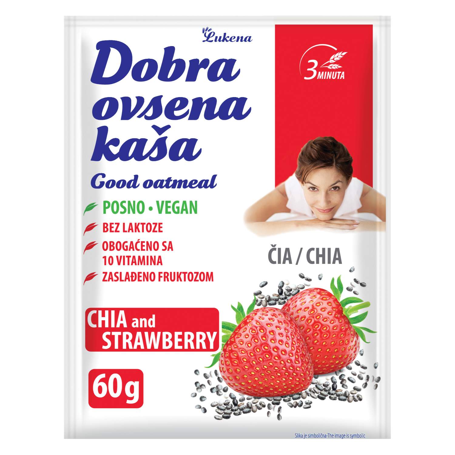 Dobra ovsena kaša čia jagode 60g
