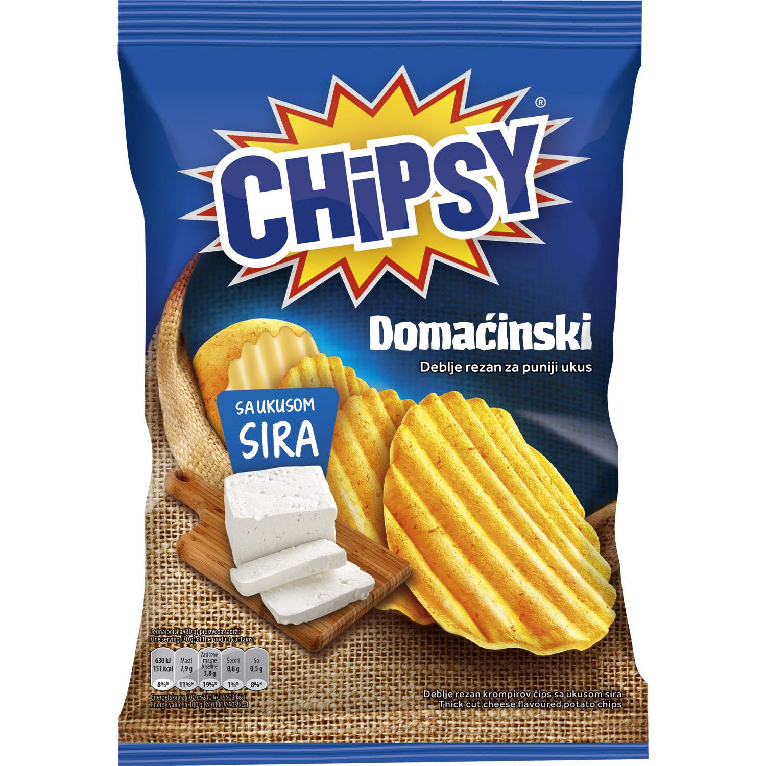 Chipsy čips domaćinski feta sir 60g
