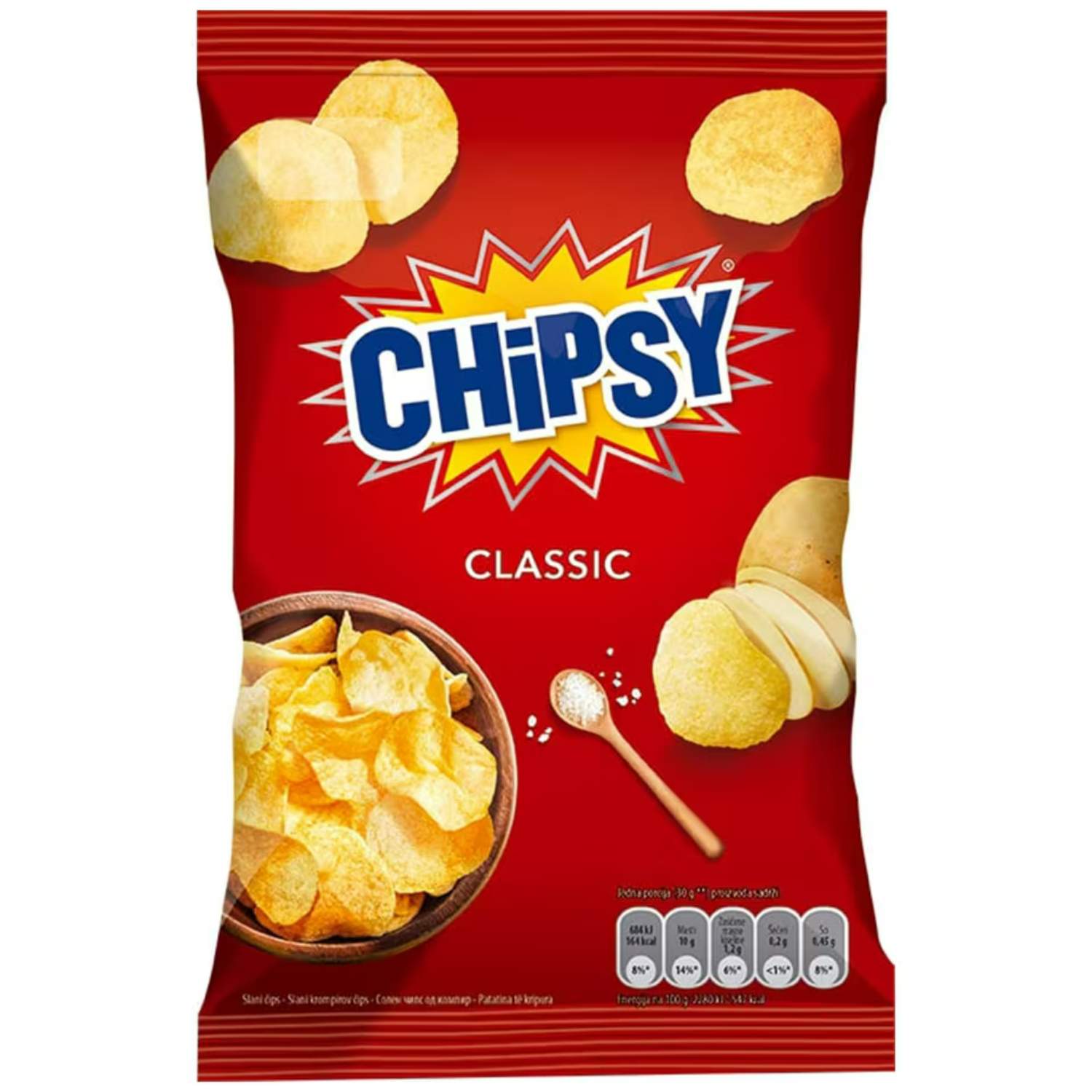 Chipsy plain salted 3 x 60g