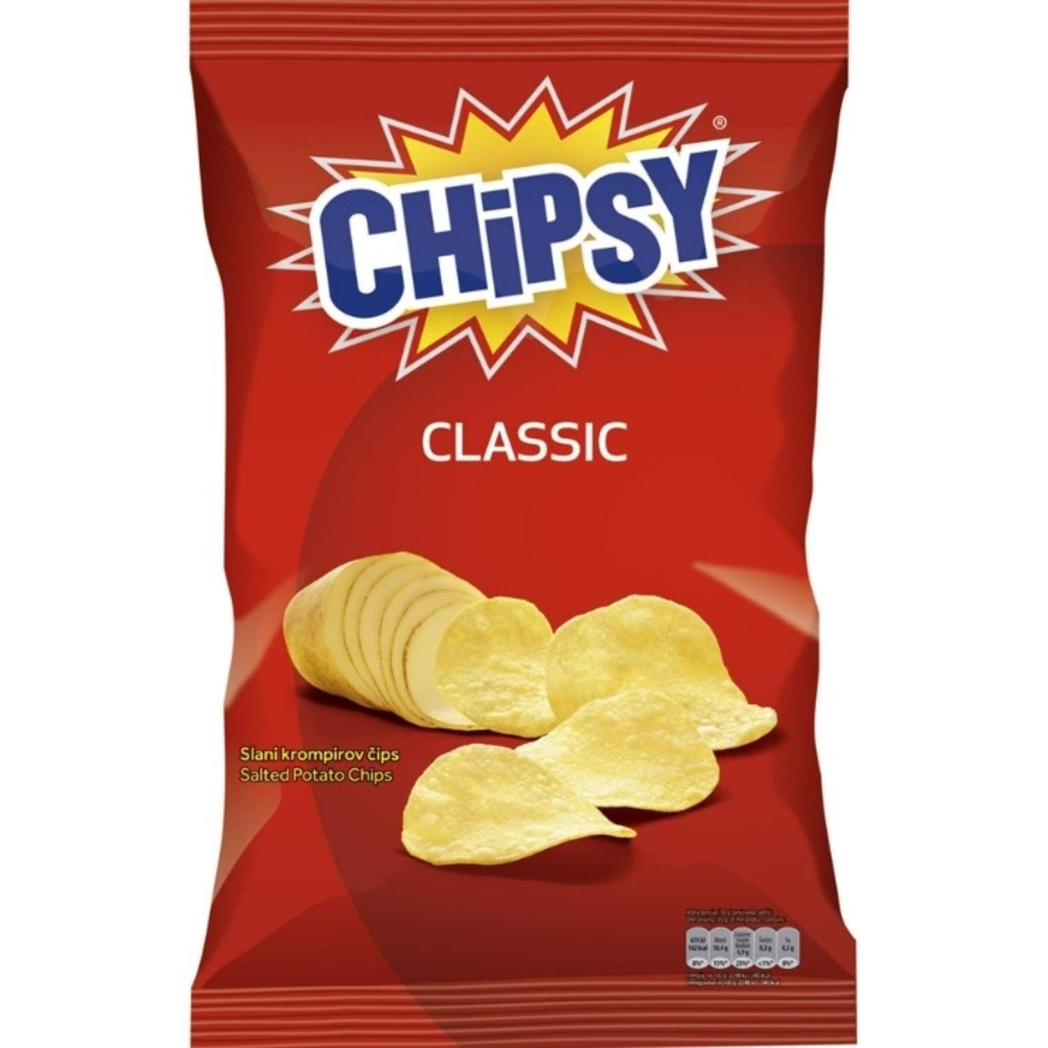 Chipsy plain salted 210g